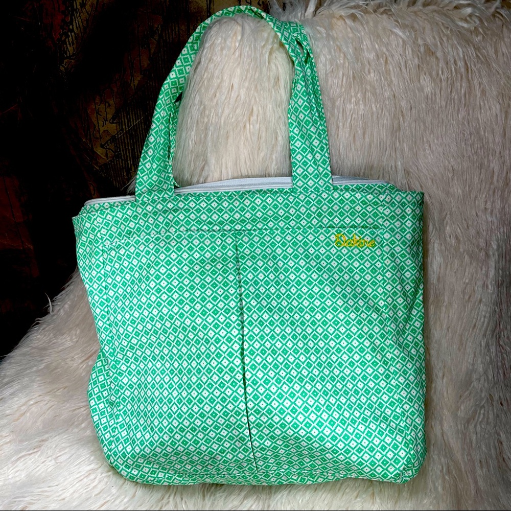 Vtg. Dakine Green Patterned Tote